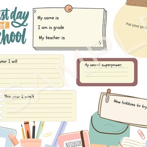 Back to school- First day of school template for kids