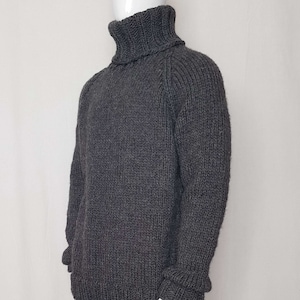  Mens Simple Casual Loose Oversize Solid Turtleneck