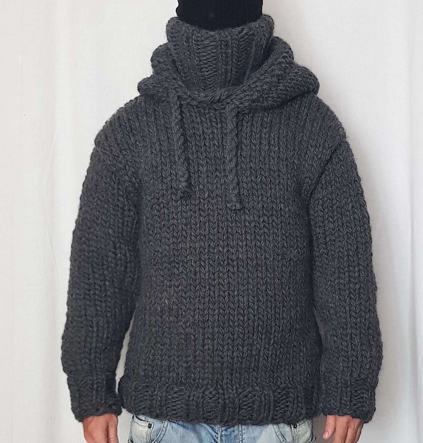 Mens heavy wool hoodie sales