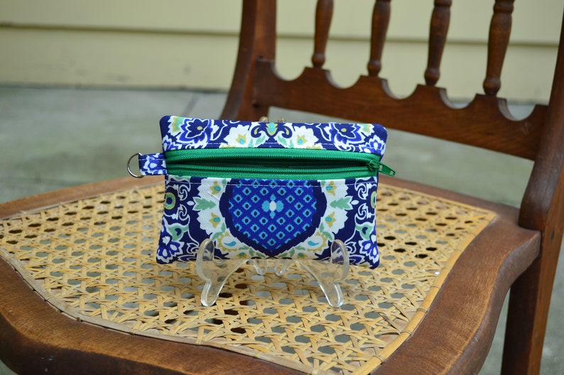Neat and Tidy Zippered Pouch Navy Green