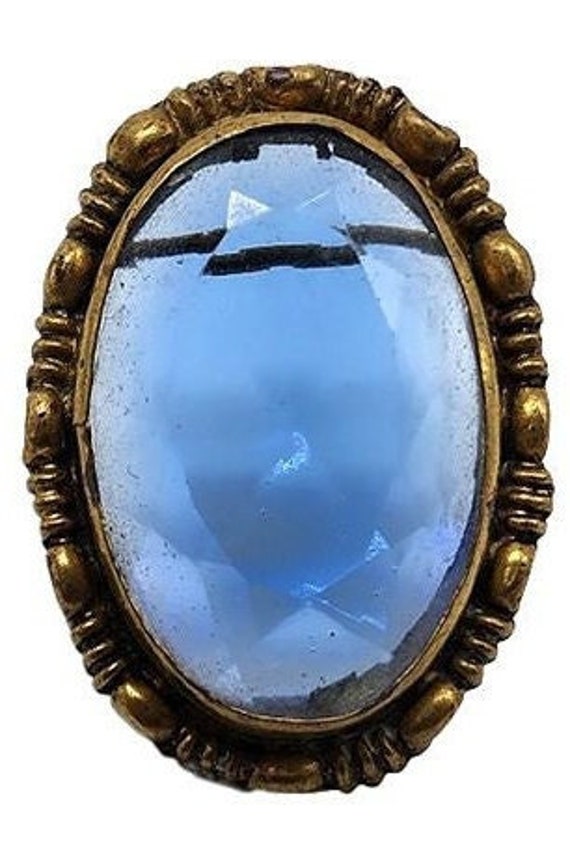 Vintage Czechoslovakian Faceted Glass Scarf Slide - image 1