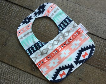 Aztec bib // reversible bib // flannel bib