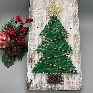 Beaded String Art Sign- Christmas Tree- *NOT A KIT*