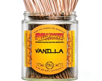 Vanilla incense sticks. Wild Berry incense sticks. Shortie incense sticks. Highly fragranced incense sticks