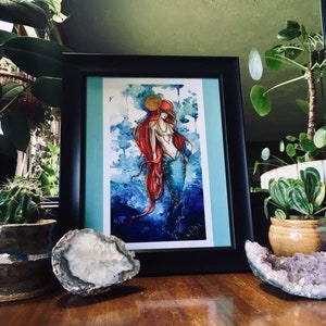 Ariel The Little Mermaid Watercolor - Art Print