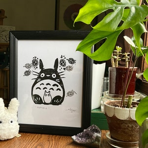 Totoro Studio Ghibli Linocut Print