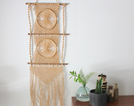 Vintage Natural Jute Macrame Wall Hanging