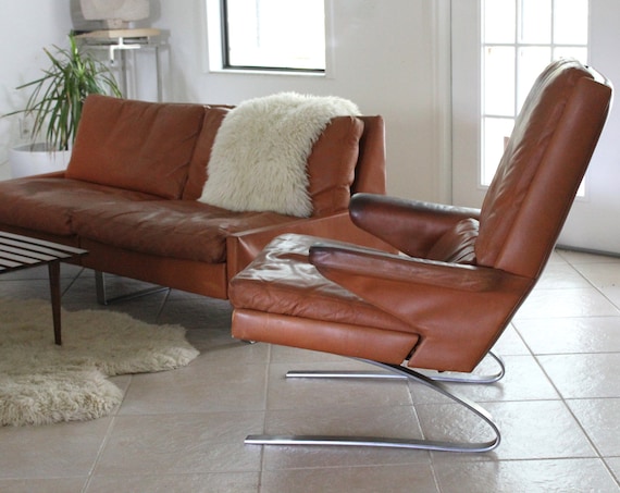 Leather 'Swing' Lounge Chair by Reinhold Adolf for COR Mid Century Modern Design