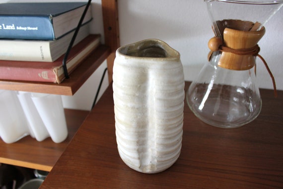 Vintage Handthrown Pottery Vase Vessel Neutral Decor