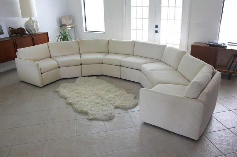 Bernhardt Flair Octagonal Sectional Sofa In Cream Etsy