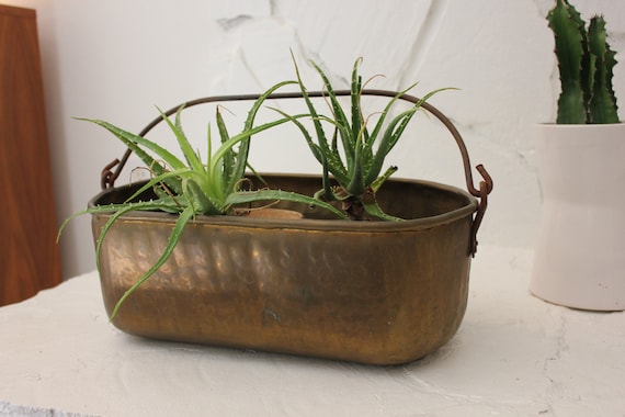 Vintage Brass Trough Bread Trough Farmhouse Centerpiece