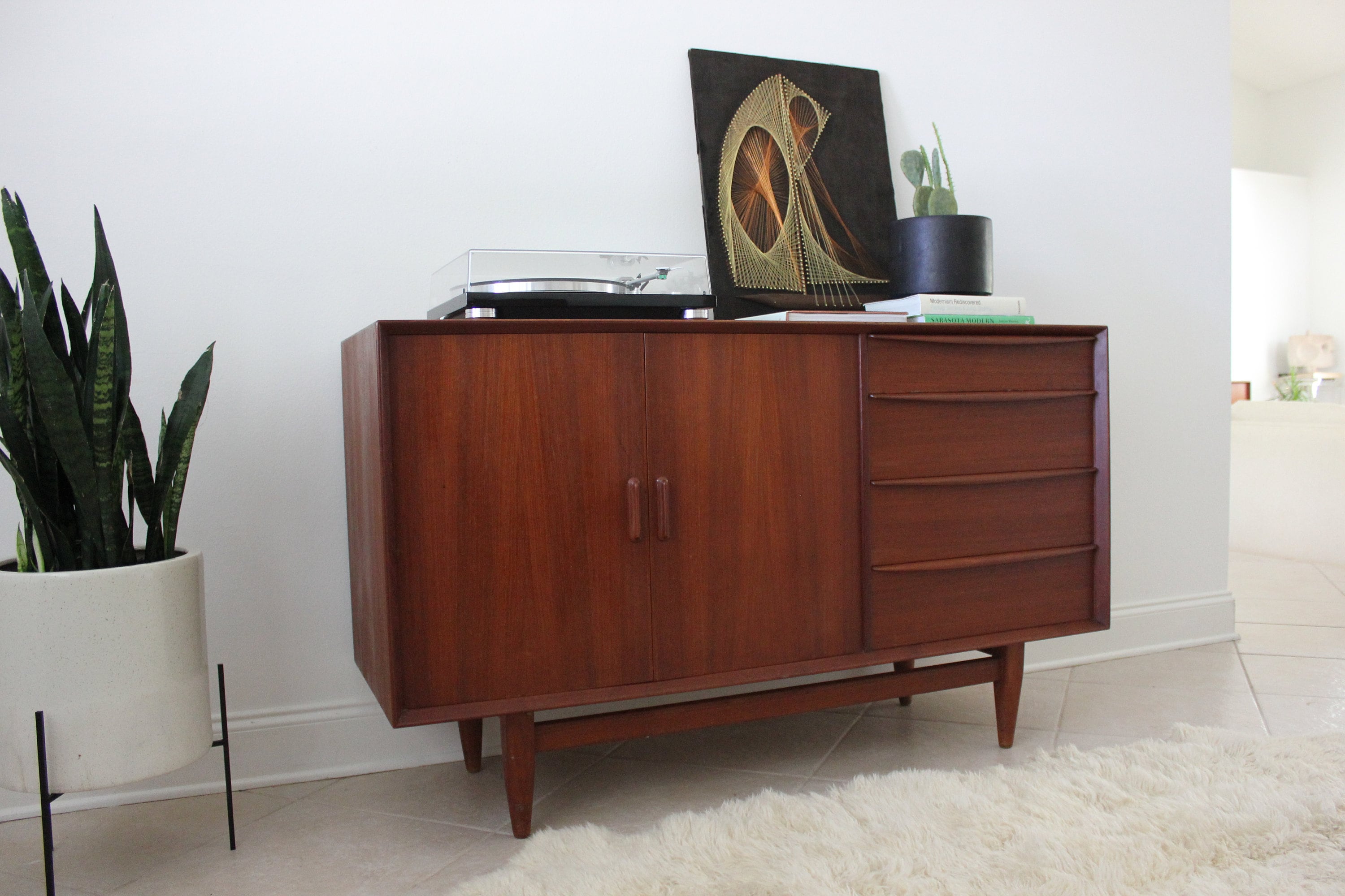 Danish Modern Teak Sideboard Credenza by Falster