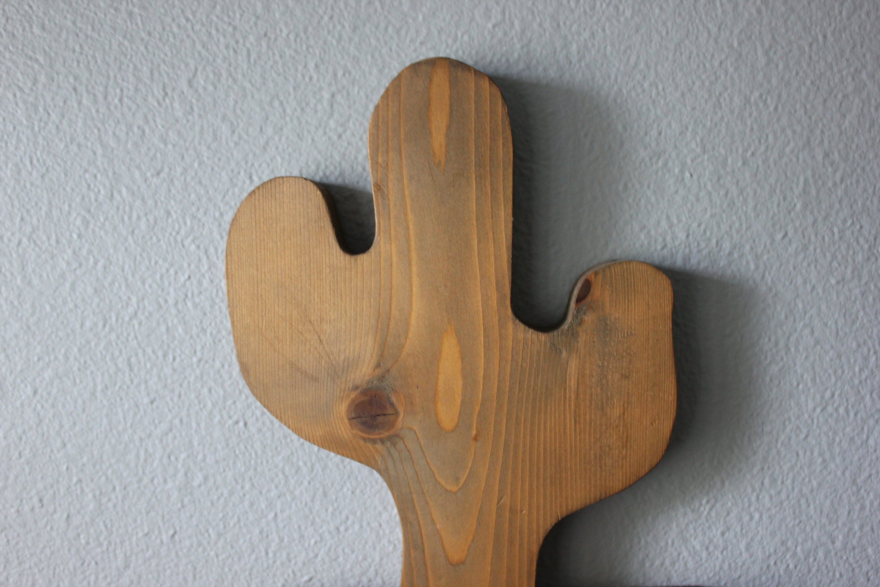 Wooden Cactus Wall Hook Peg Rack