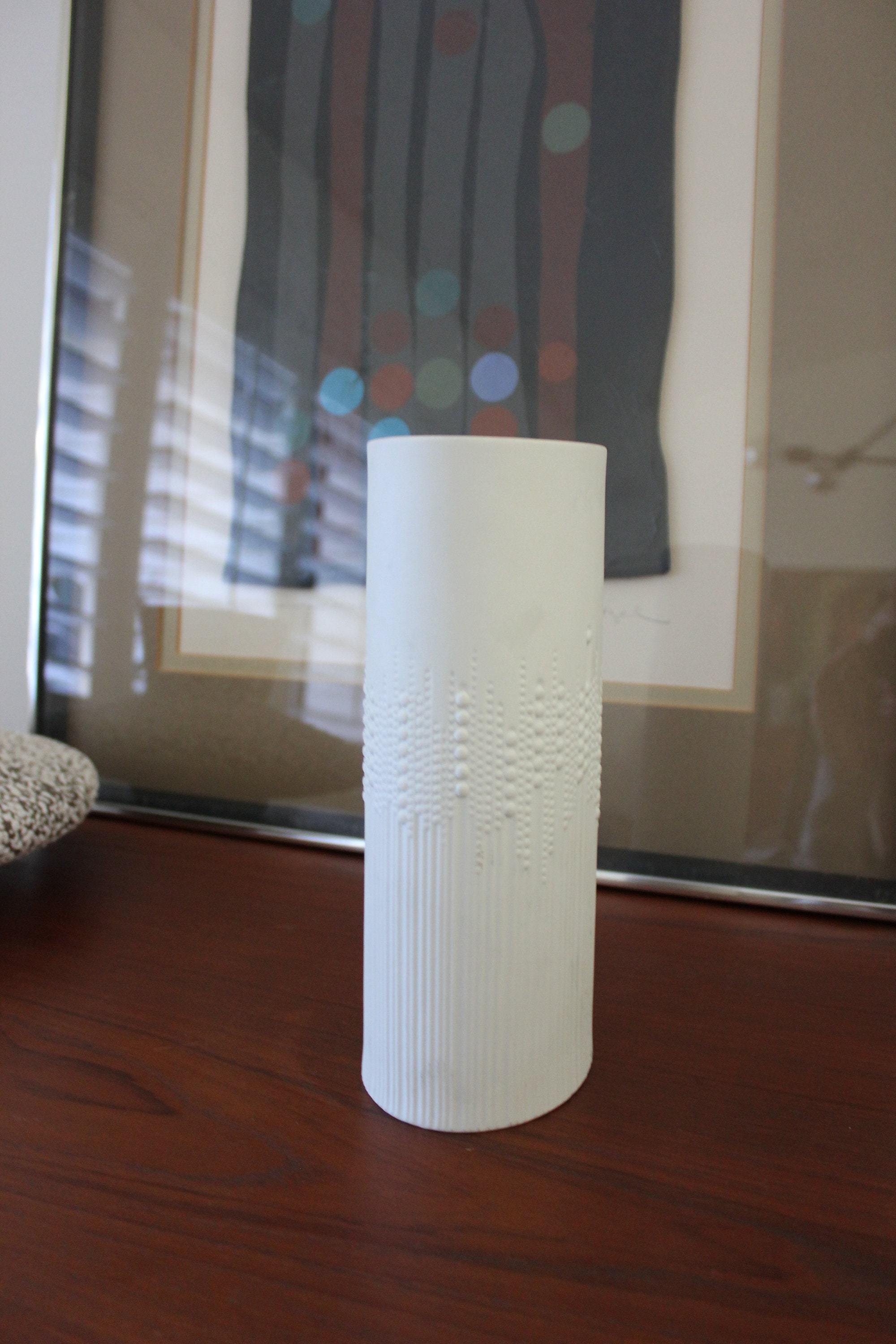 Modernist Tall White Bisque Oval Vase Rosenthal Studio Line 1960s