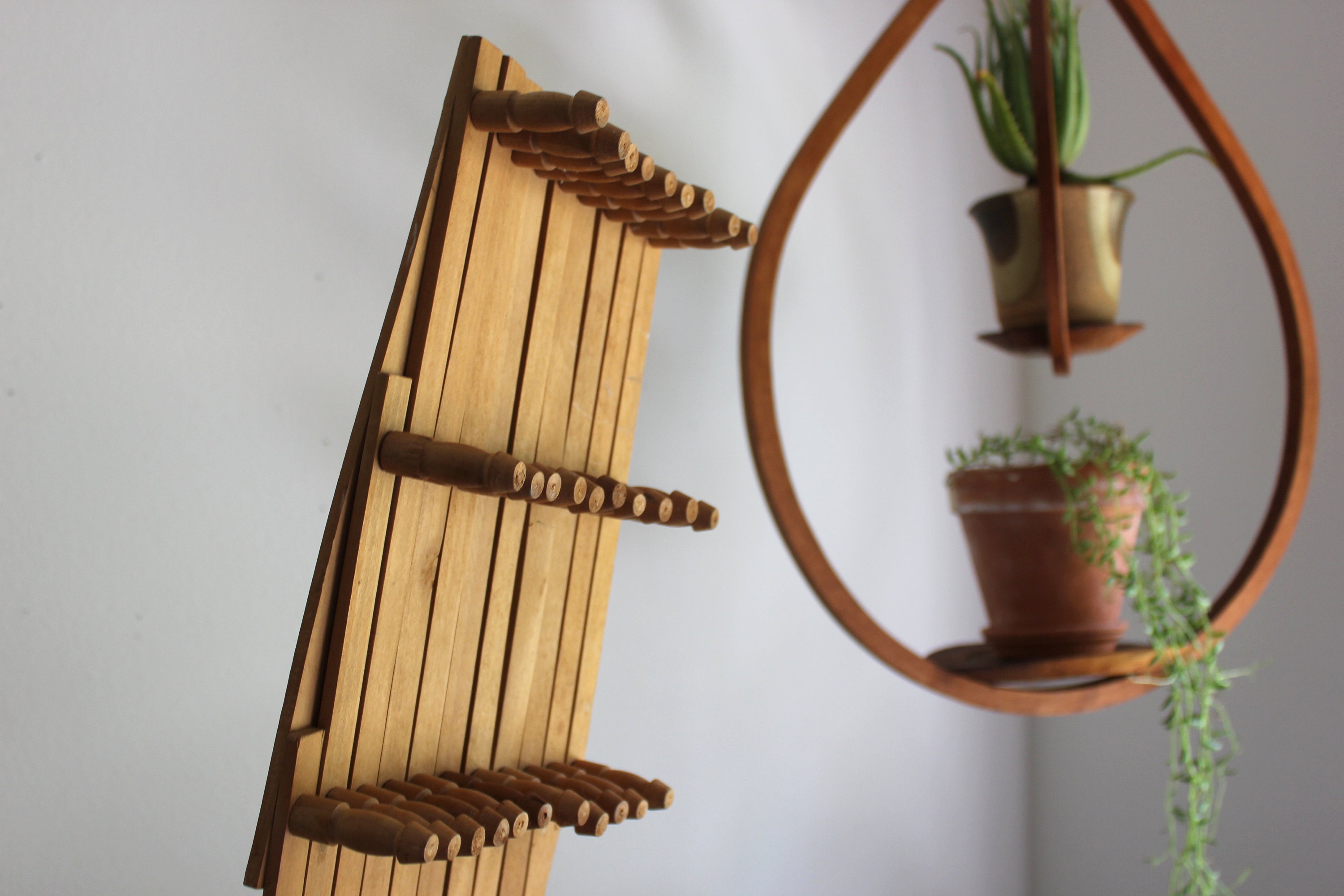 Large Oversized Wood Accordian Peg Rack Wall / Window display