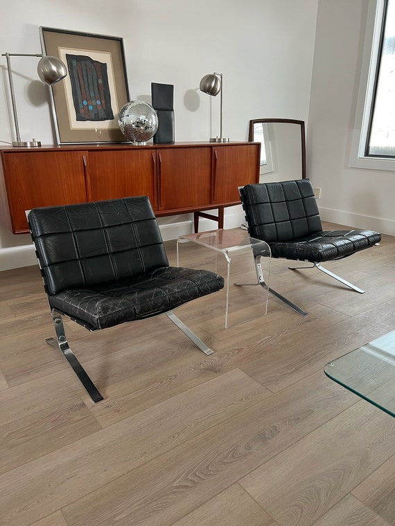 Pair Mid Century Modern 'Joker' Chairs by Oliver Mourgue