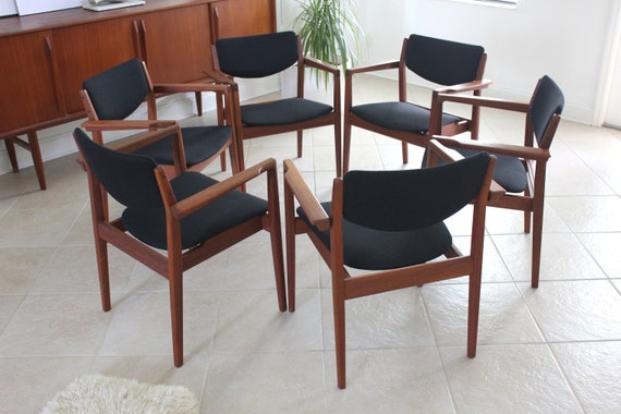 Finn Juhl for France & Son Model 196 Danish Modern Dining Chairs Set of 6
