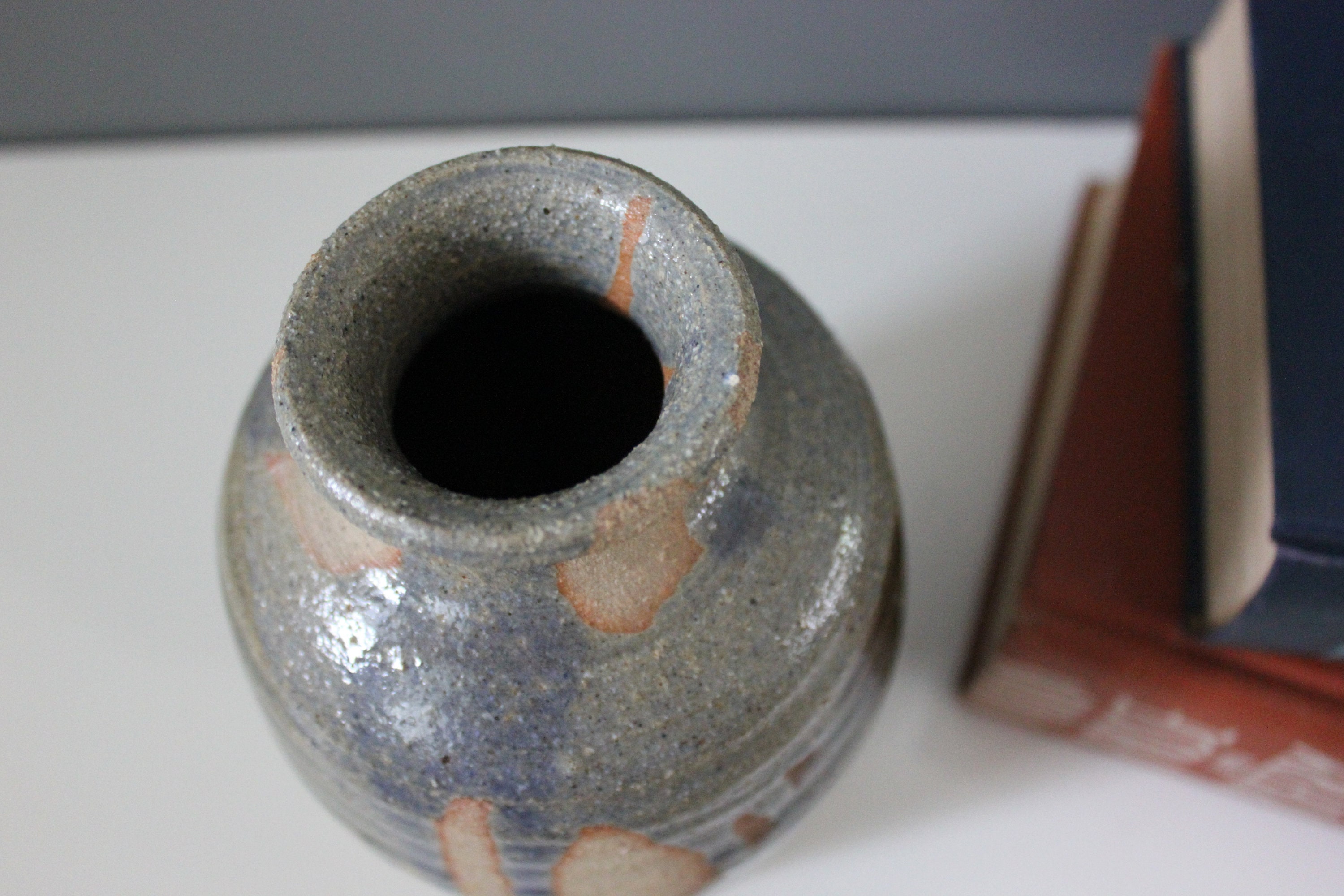 Mid Century Modern Pottery Vase Drip Glaze