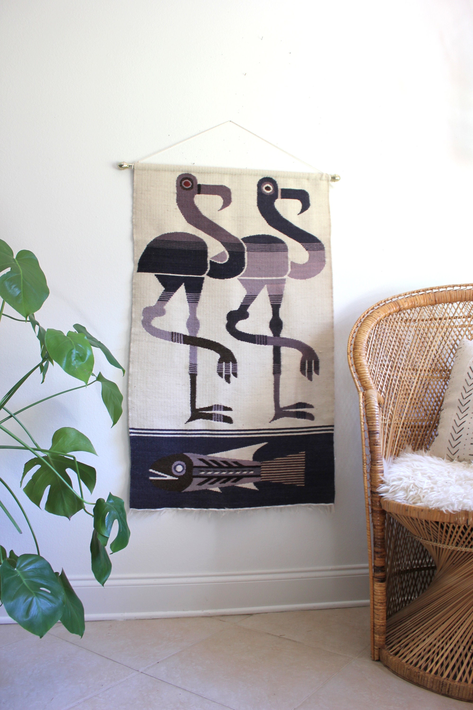 Mid Century Peruvian Wool Wall Hanging