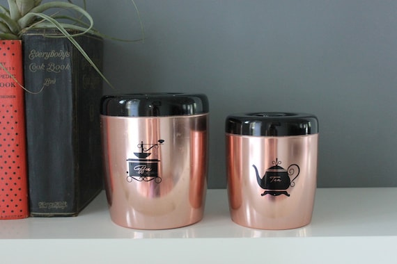 Retro Coffee and Tea Kitchen Canister Set by West Bend Made in USA