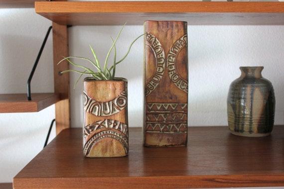 Mid Century Modern Pottery Vase Set