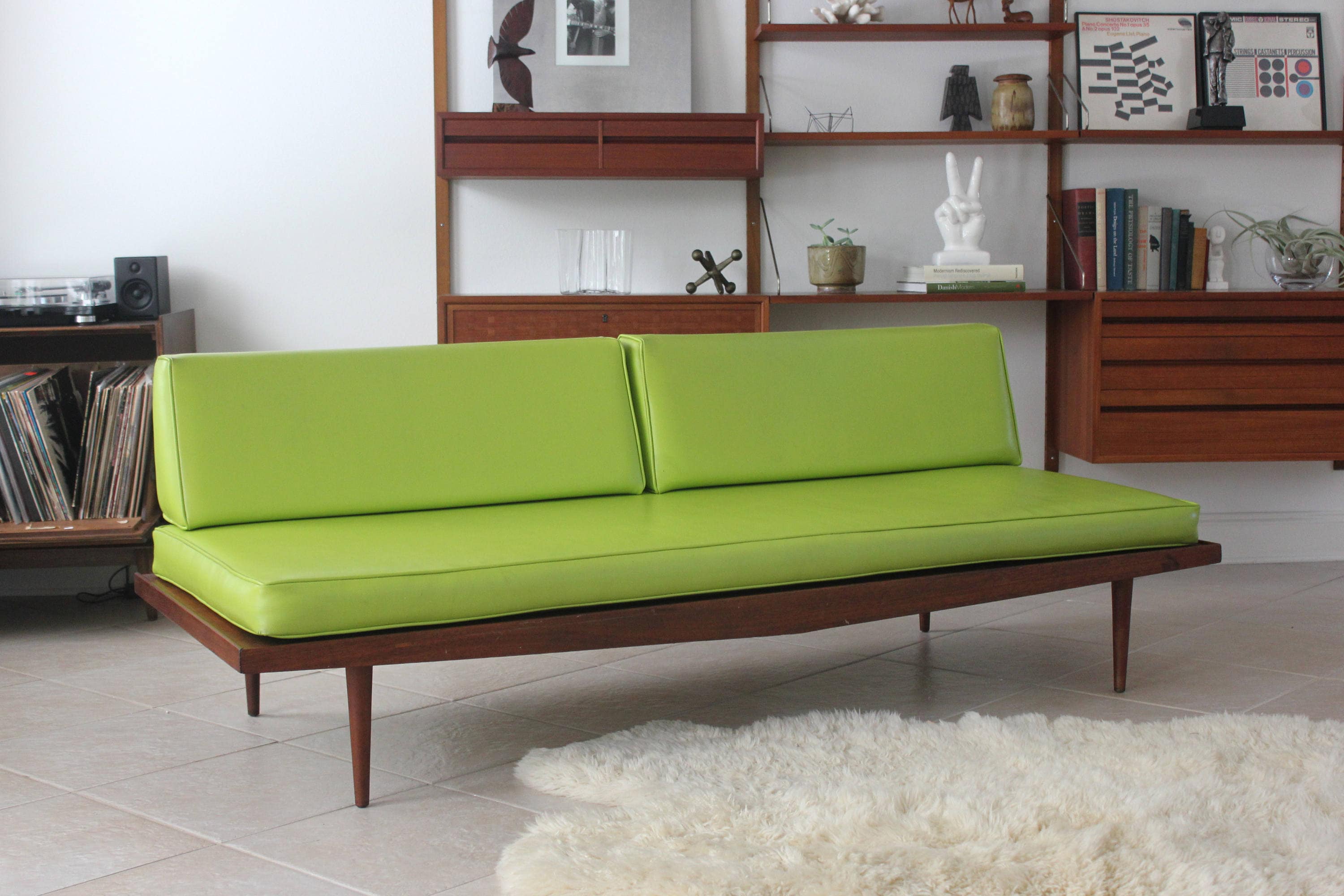 mid-century tufted sofa bed