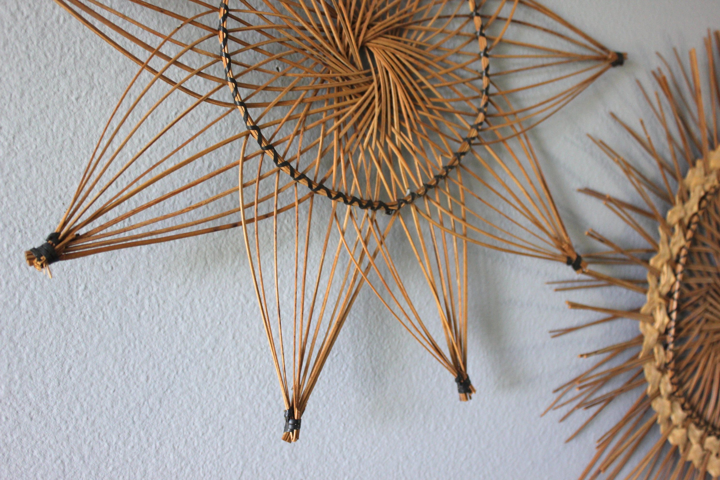 SOLD Do Not Purchase Rattan Star and Sunburst Wall Art Boho Decor