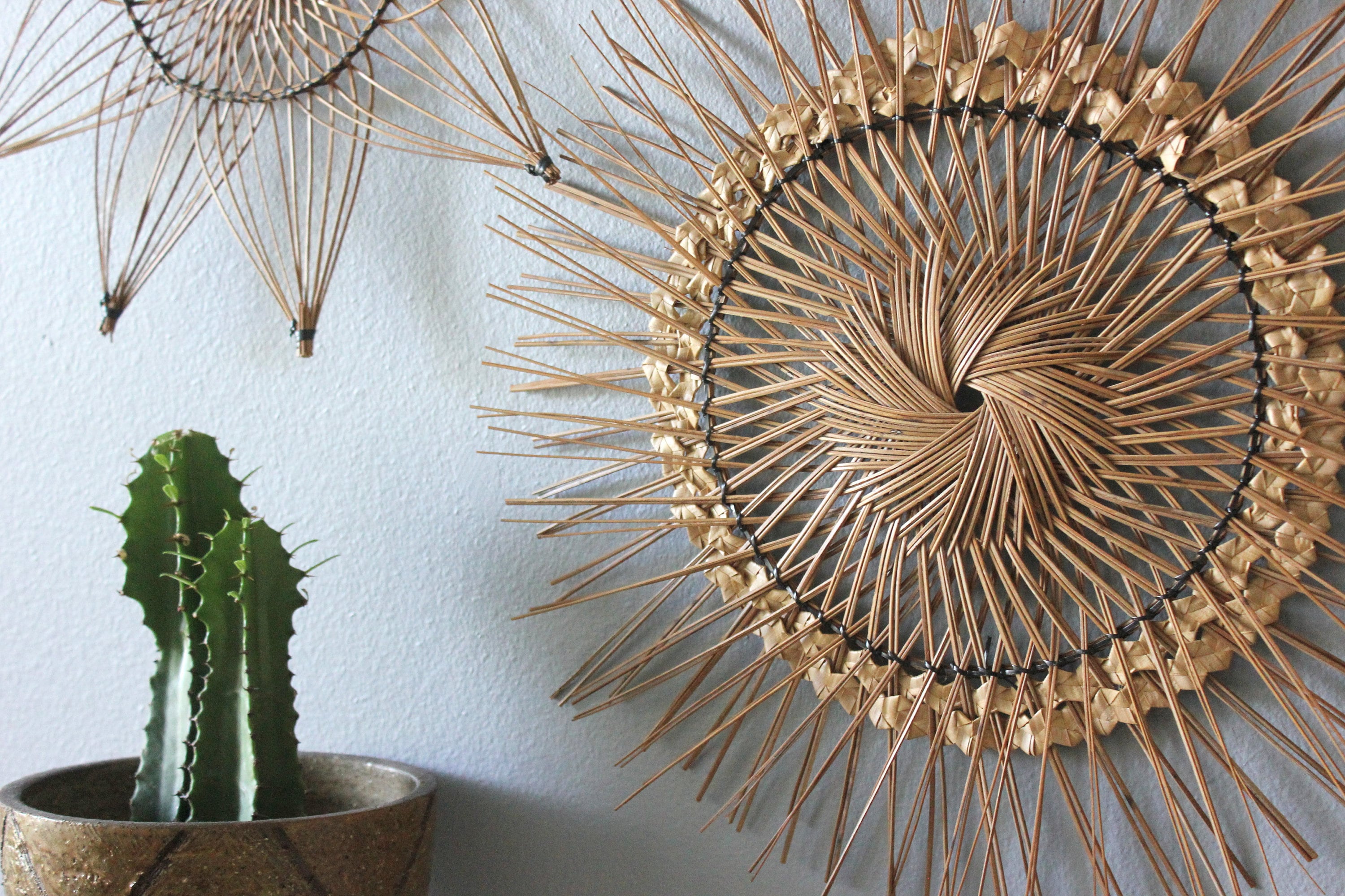 SOLD Do Not Purchase Rattan Star and Sunburst Wall Art Boho Decor