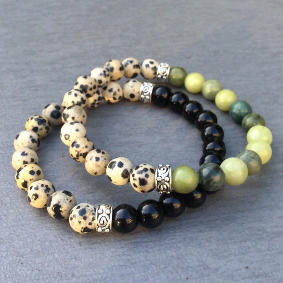 black onyx Connemara marble Irish Celtic Jewelry Gemstone gift Men bracelet black onyx Connemara marble Irish Celtic Jewelry Gemstone gift Men bracelet