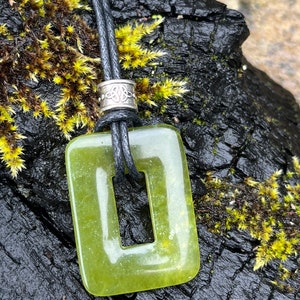 Connemara marble rectangular Celtic knot bead pendant Irish Jewelry gift craft . Irish marble. Green gemstone Celtic souvenir