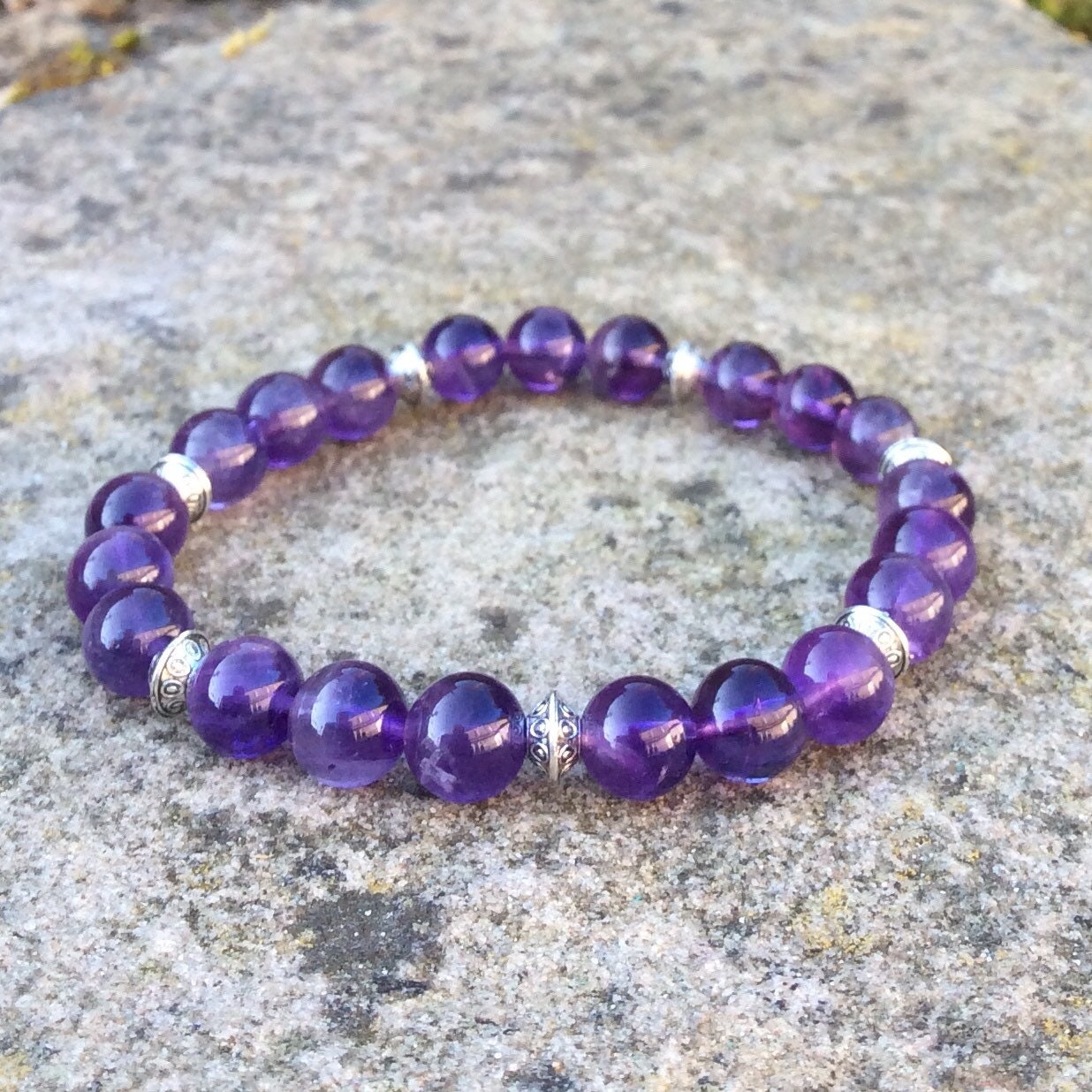 Connemara Marble or Amethyst or Rose Quartz Bracelet With Gold - Etsy