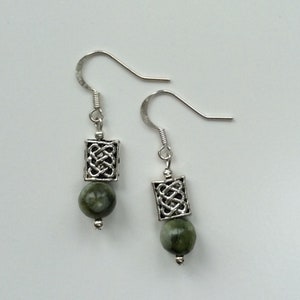 Connemara marble Celtic earrings. Irish jewellery Jewelry gift. Craft. Connemara marble earrings St. Patricks Day Irish gifts for women