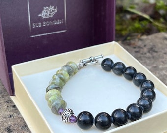Connemara marble and Kilkenny marble Celtic bracelet