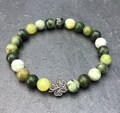 Connemara marble St. Patrick’s Day special Shamrock clover bracelet Irish Jewelry Irish made gift. Irish craft souvenir. Real natural stones product logo