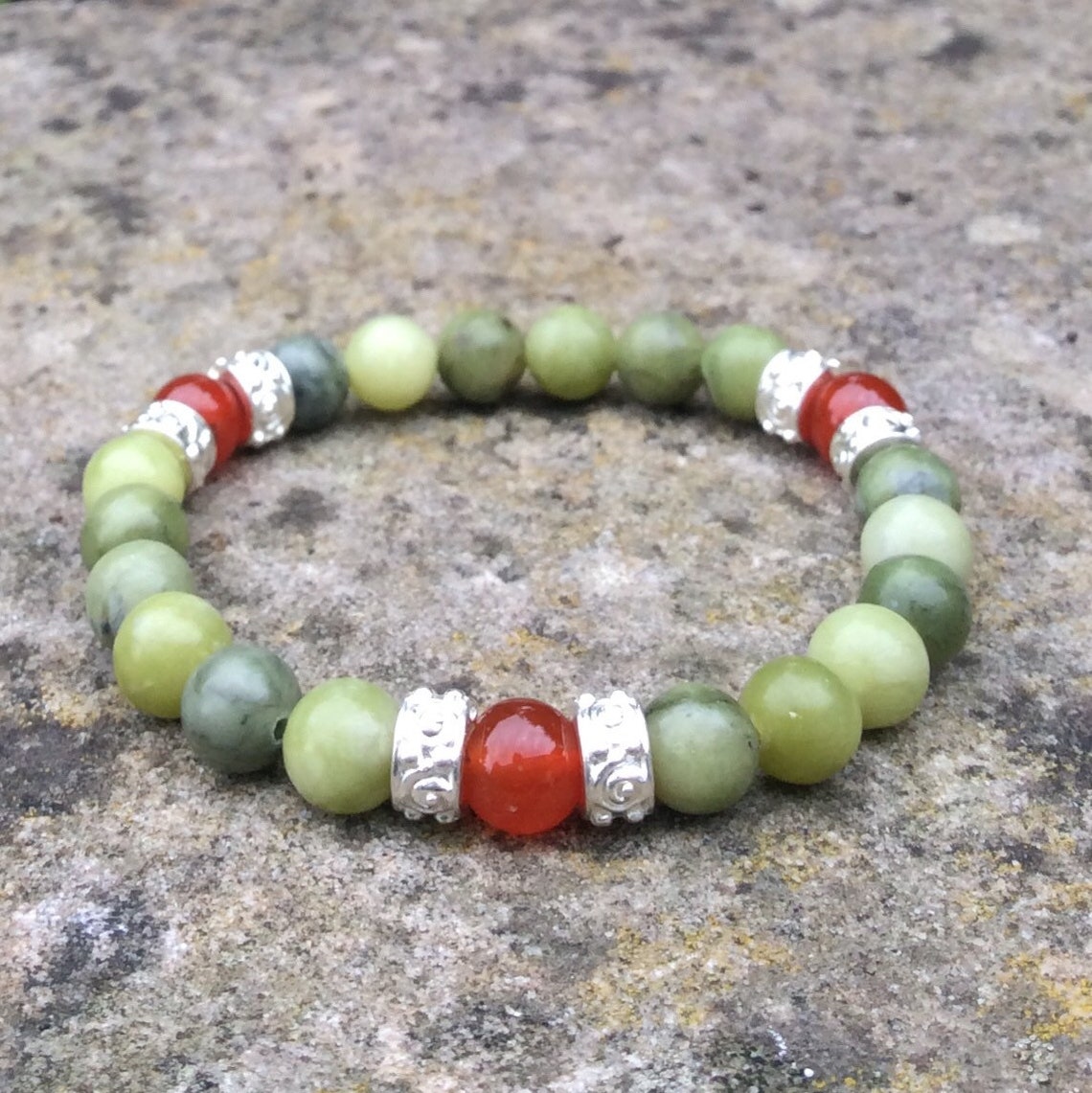 Amethyst & Connemara Marble Bracelet, Irish Craft Jewelry - Etsy