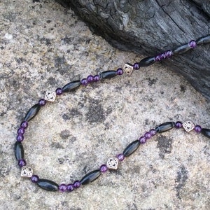 Kilkenny marble necklace black limestone amethyst Celtic necklace. Irish Jewelry Celtic beads, Irish Celtic necklace Amethyst necklace