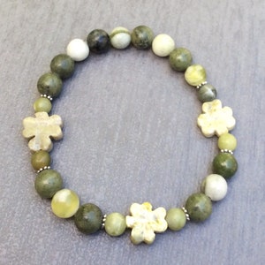 Connemara marble bracelet. Shamrock clover bracelet Irish Jewelry Irish gift. Made in Ireland Irish souvenir St. Patricks Day gift craft art