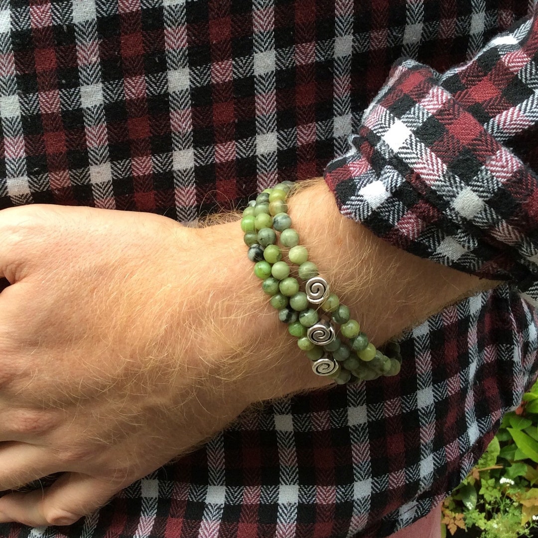 Connemara Marble Bracelet With Celtic Spiral, Irish Jewelry - Etsy