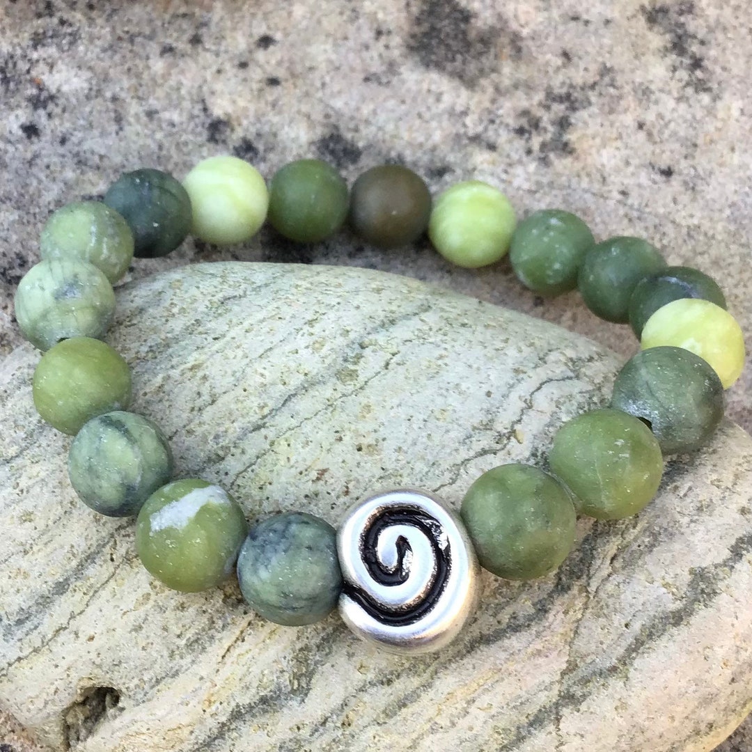 Connemara Marble or Granite Men’s Bracelet. Celtic Spiral Bracelet ...