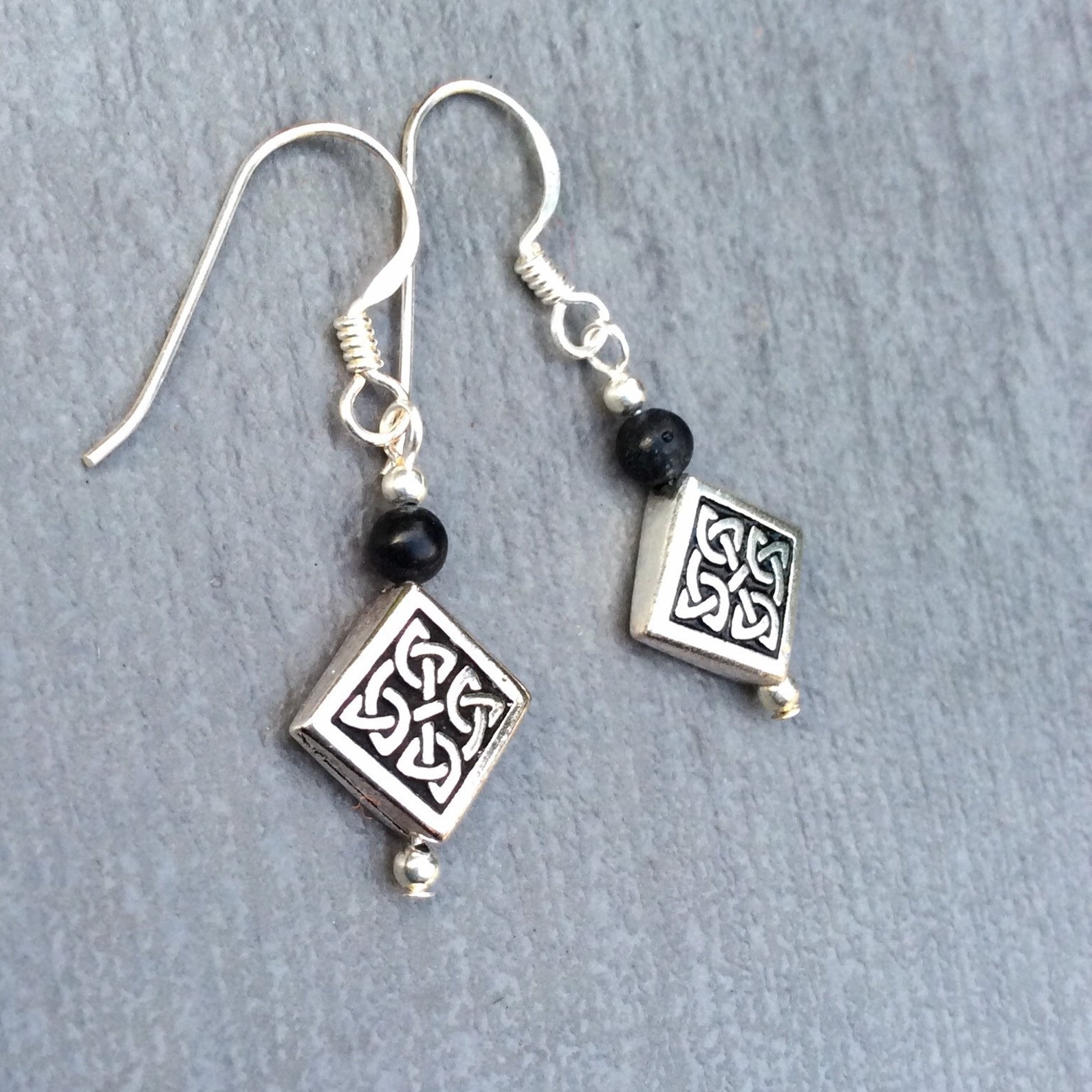 Kilkenny Marble Celtic Earrings Celtic Black Fossil Limestone. Etsy