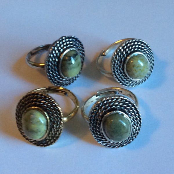 Connemara marble antique gold or silver celtic ring.Irish Scottish Jewelry. Irish ring Irish Jewelry Irish marble Connemara ring.Celtic ring