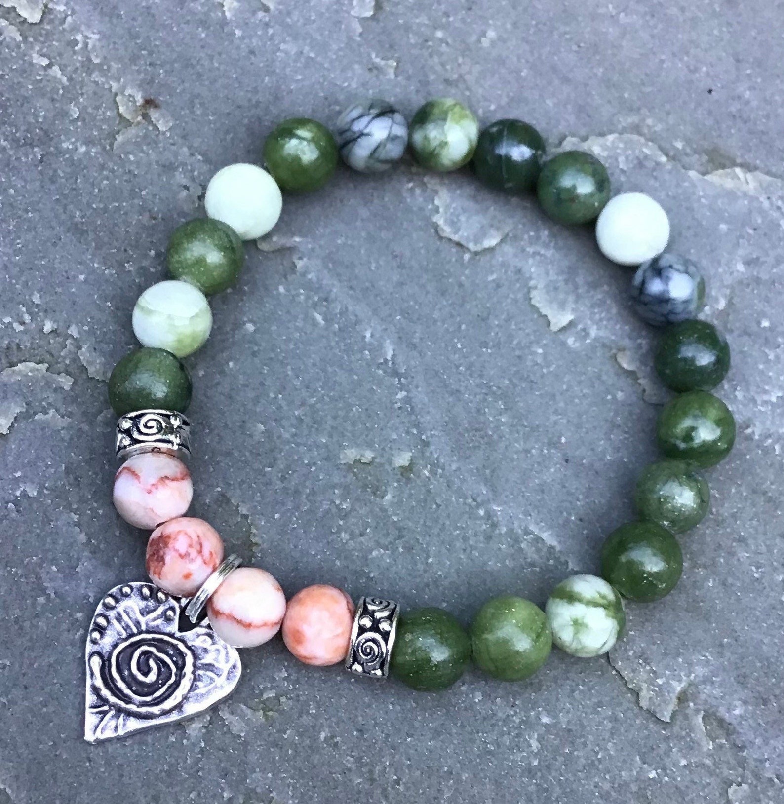Connemara Marble Cork Marble Mothers Day Stretch Bracelet With Celtic ...
