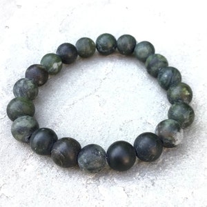 Connemara Marble Bracelet . Large 10mm beads.  Irish stretch bracelet Irish gift. Craft souvenir. Made in Ireland