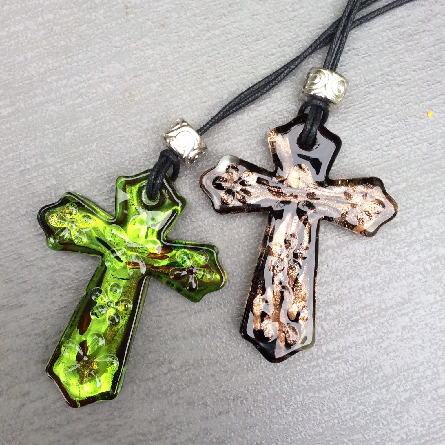 Green or Black Murano Venetian Glass Cross Pendant Necklace. Irish Design Jewelry St. Patricks Day. Christian Religious Cross. Celtic Cross Etsy Canada