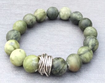 black onyx Connemara marble Irish Celtic Jewelry Gemstone gift Men bracelet black onyx Connemara marble Irish Celtic Jewelry Gemstone gift Men bracelet