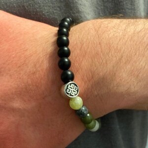 black onyx Connemara marble Irish Celtic Jewelry Gemstone gift Men bracelet black onyx Connemara marble Irish Celtic Jewelry Gemstone gift Men bracelet
