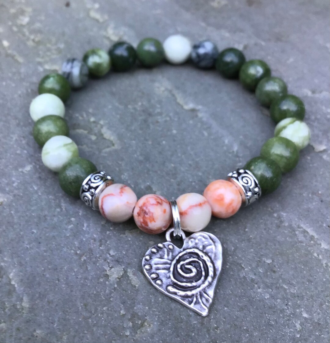 Connemara Marble Cork Marble Mothers Day Stretch Bracelet With Celtic ...