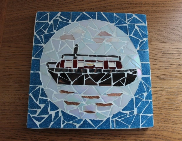 Canal Boat Mosaic Teapot Stand