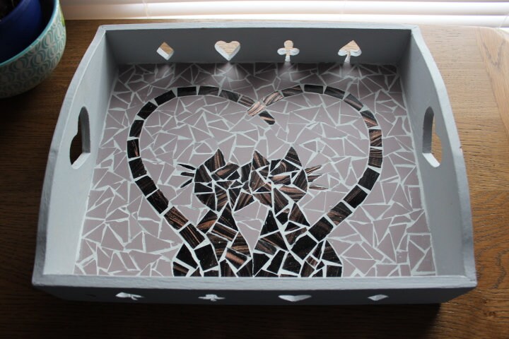Plateau Mosaïque Cats in Love