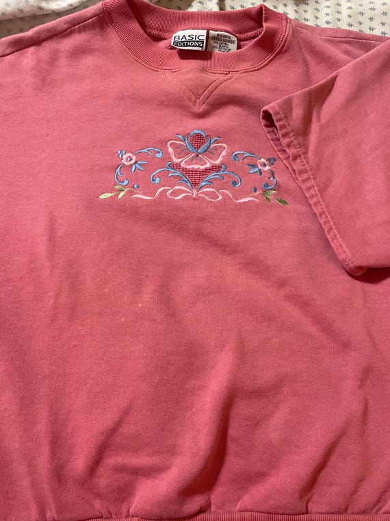 Vintage Basic Editions Short Sleeve Embroidered B… - image 2